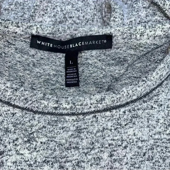 White House Black Market Sleeveless Sweater Dress w fragile beading at neckline - Picture 6 of 8